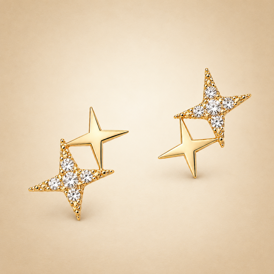 Boucles d’Oreilles Étoile Or Femme